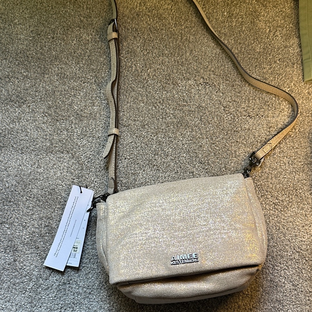 Aimee Kestenberg Cream Crossbody Bag with Adjustable Strap